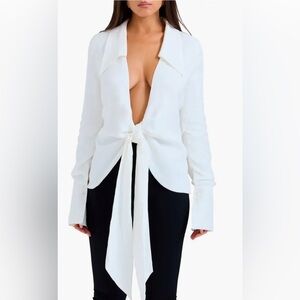 Hope Drape Front Tie Shirt 
 XS